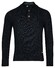 Baileys Fantasy Contrast Knit Colors Half Zip Buttons Single Knit Pullover Navy