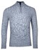 Baileys Front Cable Knit Lambswool Half Zip Pullover Mid Blue