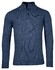 Baileys Half Zip And Buttons Subtle Rib Details Pullover Mid Denim Blue