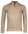 Baileys Half Zip Body And Sleeves Two-Tone Structure Jacquard Trui Donker Zand