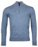 Baileys Merino Wool Half Zip Uni Color Single Knit Pullover Mid Blue