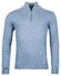 Baileys Pullover Shirt Style Zip Single Knit Cotton Cashmere Pullover Light Blue