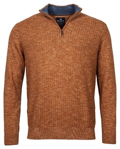 Baileys Pullover Zip Cable Jersey Knit Trui Licht Bruin