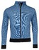 Baileys Sweat Cardigan Zip Two-Tone Oxford Doubleface Jacquard Interlock Vest Cobalt