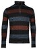 Baileys Sweat Half Zip Jacquard Piqué Yarn Dyed Stripes Pullover Deep Red-Blue