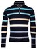 Baileys Sweater Half Zip Pique Yarn Dyed Stripes Pullover Dark Aqua