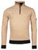 Baileys Sweatshirt Half Zip Yarn Dyed Jacquard Doubleface Interlock Pullover Dark Sand