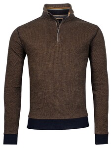 Baileys Sweatshirt Zip 2Tone Jacquard Interlock Trui Oker