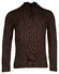 Baileys Top Cable Knit Half Zip Single Knit Pullover Dark Brown Melange