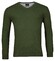 Baileys Uni Color Cotton V-Neck Single Knit Pullover Dark Green