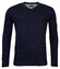 Baileys Uni Color Cotton V-Neck Single Knit Pullover Navy