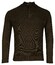 Baileys Uni Color Half Zip Buttons Front Fisherman Rib Tight Knit Trui Donker Groen