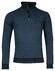 Baileys Uni Color High Low Texture Sweat Half Zip Interlock Pullover Deep Denim Blue