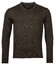 Baileys V-Hals Merinowol Uni Color Single Knit Trui Dark Brown