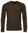 Baileys V-Neck Lambswool Uni Color Single Knit Pullover Chocolate Brown