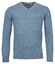 Baileys V-Neck Lambswool Uni Color Single Knit Pullover Mid Blue