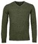 Baileys V-Neck Lambswool Uni Color Single Knit Pullover Olive