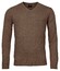 Baileys V-Neck Lambswool Uni Color Single Knit Pullover Tobacco