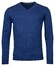Baileys V-Neck Pullover Lambswool Single Knit Trui Midden Blauw