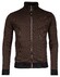 Baileys Yarn Dyed Jacquard Doubleface Interlock Sweat Cardigan Zip Cardigan Dark Brown Melange