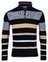Baileys Yarn Dyed Multi Stripe Zip Sweat Jacquard Pique Pullover Limoges Blue