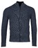 Baileys Zip Allover Structure Knit Cardigan Deep Denim Blue