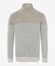 Brax Brian Rollneck Pullover Bold Herringbone Pattern Block Color Pullover Off White