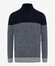 Brax Brian Rollneck Pullover Bold Herringbone Pattern Block Color Pullover Platinum