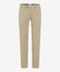 Brax Evans Triple Stone Soft Cotton Blend Flat-Front Broek Beige