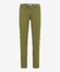 Brax Evans Triple Stone Soft Cotton Blend Flat-Front Broek Moss