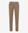 Brax Fabio Modern Wool Look Flat Front Fine Pattern Broek Beige