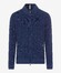 Brax John Knit 2-Way Zipper Pearl Stitch Look Cardigan Denim Blue