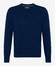 Brax Rick Crew Neck Wool Blend Fine Texture Mouliné Pullover Indigo