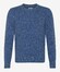 Brax Rick Crew Neck Wool Blend Fine Texture Mouliné Pullover Smoke Blue