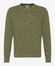 Brax Rick Texture Knit Crew Neck Pullover Salvia