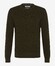 Brax Rick Texture Knit Crew Neck Trui Olijf Groen