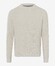 Brax Rick Uni Color Texture Knit Crew Neck Pullover Off White