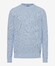 Brax Rick Uni Fine Texture Knit Pullover Smooth Blue