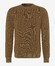 Brax Roy Half-Cardigan Stitch Knit Crew Neck Pullover Camel