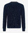 Brax Roy Half-Cardigan Stitch Knit Crew Neck Pullover Dark Navy