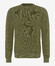 Brax Roy Half-Cardigan Stitch Knit Crew Neck Pullover Salvia