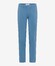 Brax Silvio Hi-Flex Gabardine Flat-Front Uni Chino Broek Dusty Blue