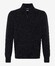 Brax Steffen Troyer Zip Collar Two-Tone Mouliné Pullover Cement