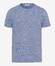 Brax Timo Blue Planet Cotton Linen T-Shirt Cobalt