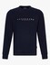 Cavallaro Napoli Cavezzio Crew Neck Front Logo Sweat Pullover Dark Evening Blue