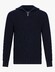 Cavallaro Napoli Corsico High Neck Half Zip Rib Knit Pullover Dark Evening Blue