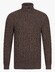 Cavallaro Napoli Marzano Roll Neck Cable Pattern Knit Pullover Mid Brown