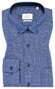 Eterna Checked Poplin Non-Iron Classic Button-Down Overhemd Donker Blauw