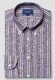 Eton Button Down Linen Striped Shirt Navy-Brown