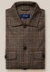 Eton Checked Wool Cashmere Heavy Flannel Overshirt Brown